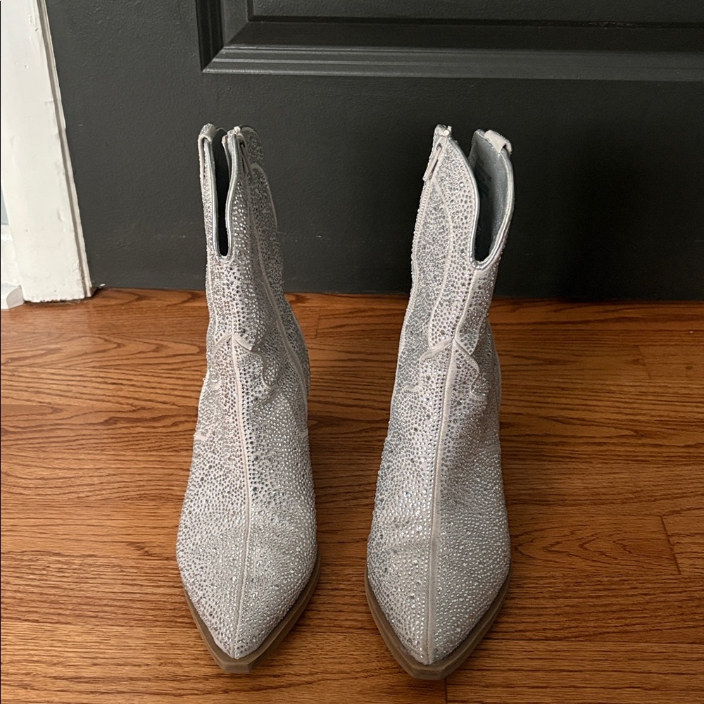 Universal Thread silver rhinestone cowboy boots s… - image 2